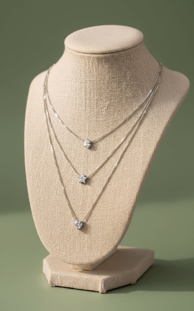 Elegant Silver Pendant Necklace Set